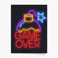 Poster, Gaming: Game Over Bomb, 20x30 cm