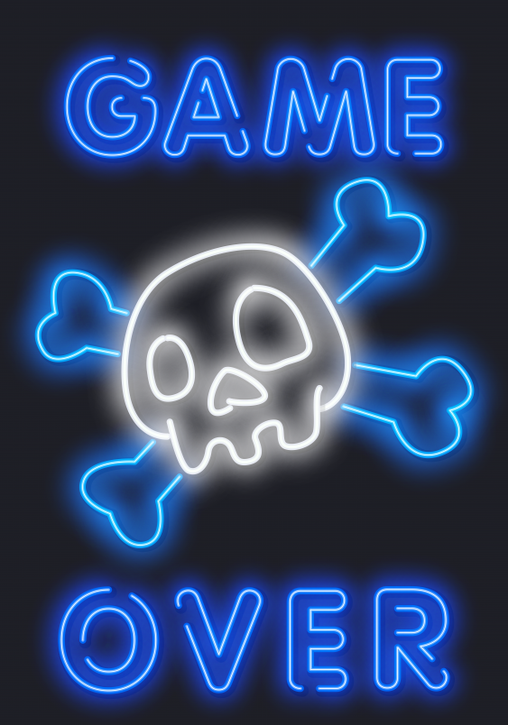 Poster, Jocuri: Game over Skull, 21x30