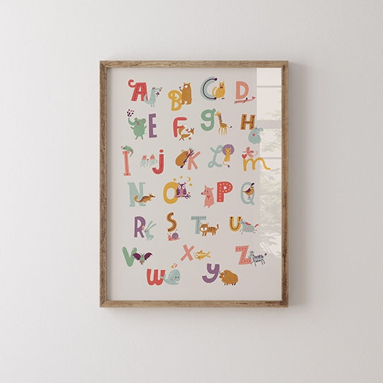 Poster, Alfabet: ZOO, 21x30