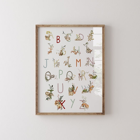 Poster, Alfabet: Animale de pădure, 21x30