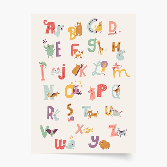 Poster, Alfabet: ZOO, 21x30