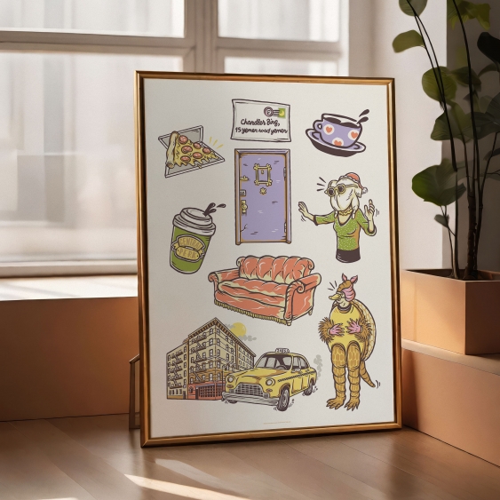Poster, Prieteni: Bej, 21x30