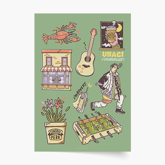 Poster, Prieteni: Verde, 21x30