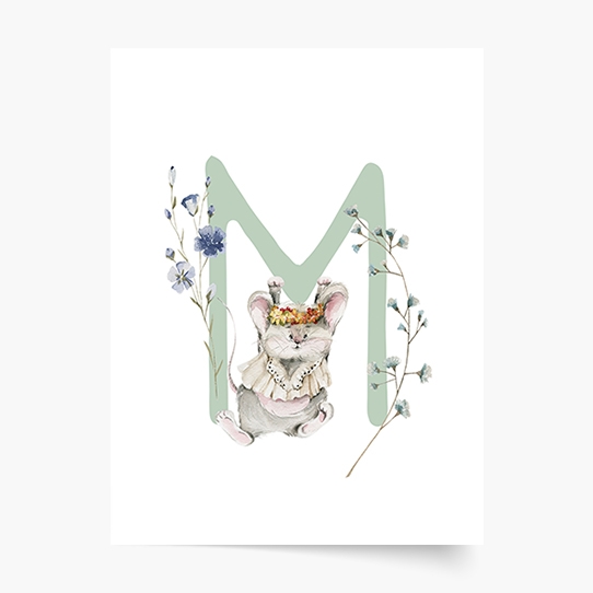Poster, Alfabet - M: Animale de pădure, 21x30