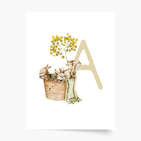 Poster, Alfabet - A: Animale de pădure, 21x30