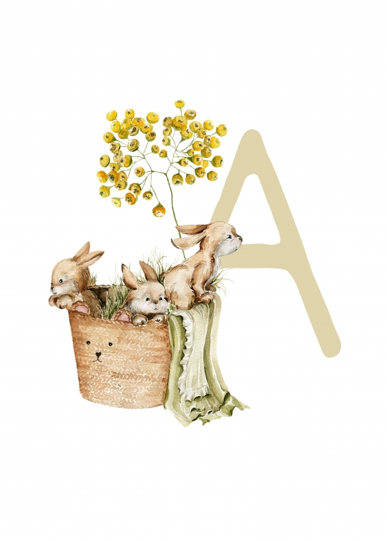 Poster, Alfabet - A: Animale de pădure, 21x30