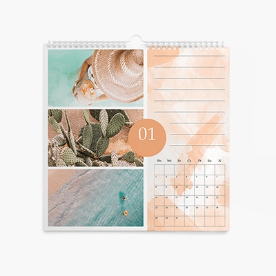 Calendar de perete, Calendar pătrat pastelat, 30x30
