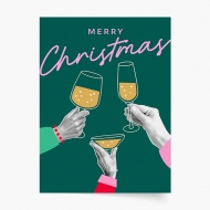 Poster, Crăciun: Merry Christmas Champagne, 20x30 cm