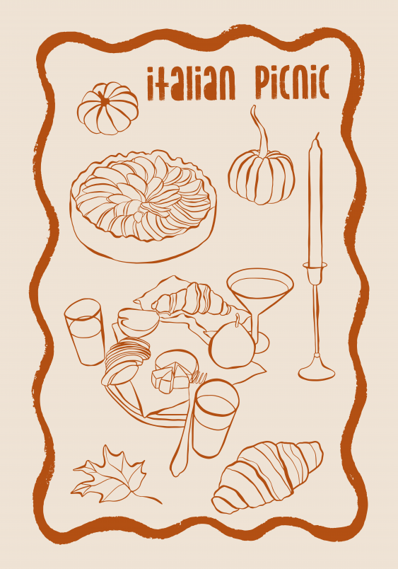 Poster, Toamnă: Picnic italian, 30x40