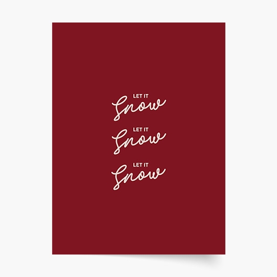 Poster, Crăciun: Să ningă - roșu, 50x70