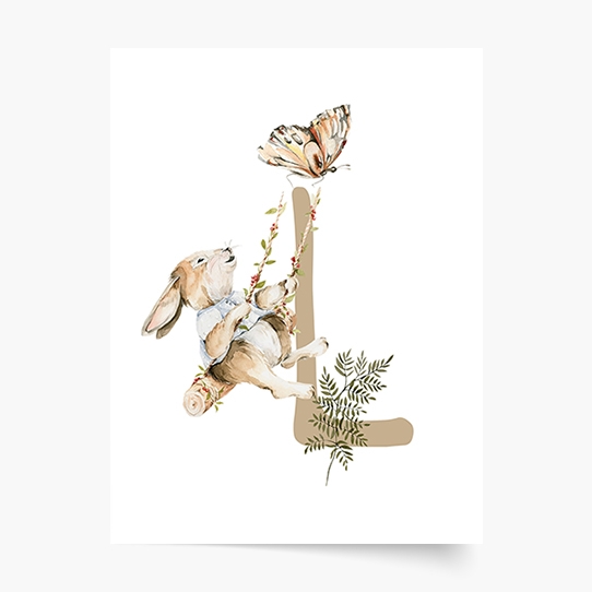 Poster, Alfabet - L: Animale de pădure, 21x30