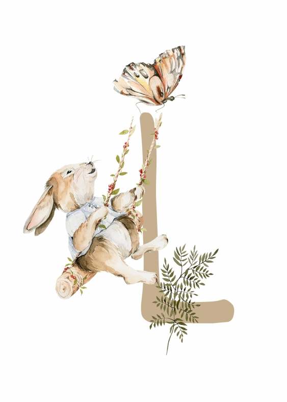 Poster, Alfabet - L: Animale de pădure, 21x30
