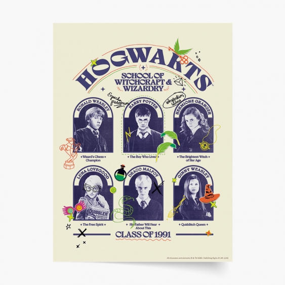 Poster, Harry Potter: Promoția Hogwarts din 1991, 30x40