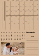 Calendar de perete, Bej cu notițe , 20x30-A4 cm