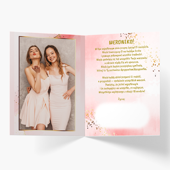 Felicitare personalizată Roz 18, 20x30 cm