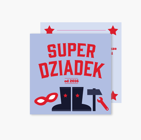 Felicitare personalizată Colecția Supereroi-Bunic, 14x14 cm