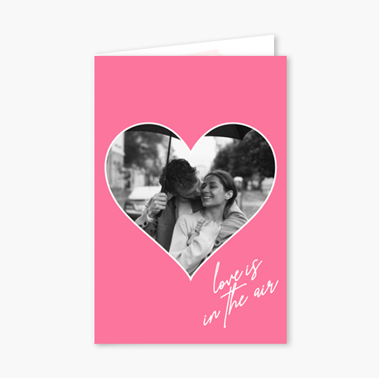 Felicitare personalizată Valentin roz, 20x30 cm