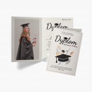 Diplomă pliabilă Diploma pentru absolvent, 20x30 cm