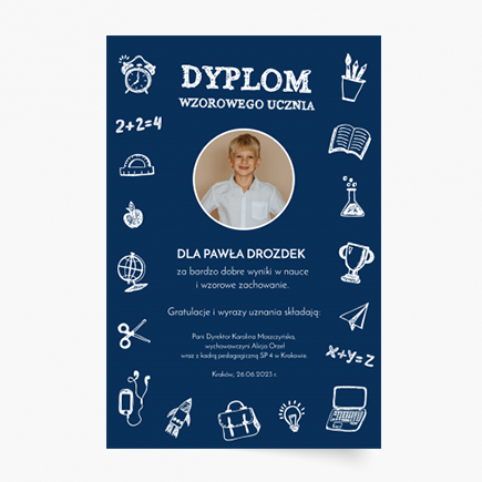 Poster, Diplomă de elev model, 20x30