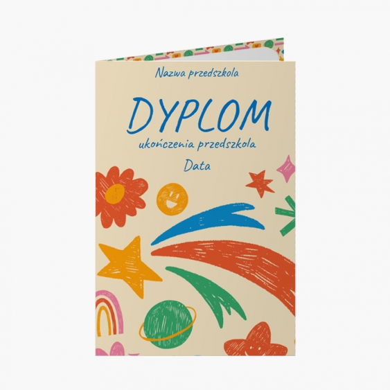 Diplomă pliabilă Diplomă cu creioane colorate, 20x30 cm