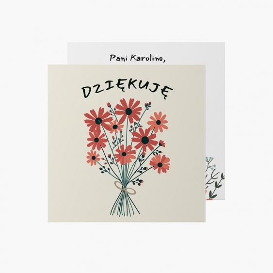 Felicitare personalizată Mulțumesc, 14x14 cm