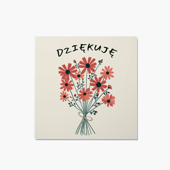 Felicitare personalizată Mulțumesc, 14x14 cm