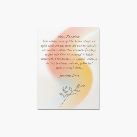 Felicitare personalizată Mulțumesc, 10x15 cm