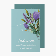 Felicitare personalizată Onomastice turcoaz, 10x15 cm