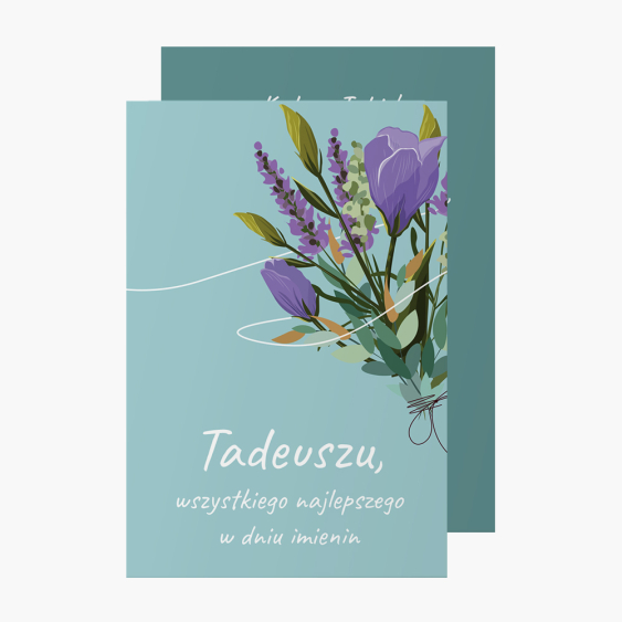 Felicitare personalizată Ziua Numelui Turcoaz, 10x15 cm