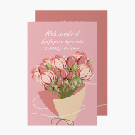 Felicitare personalizată Onomastice roz, 10x15 cm