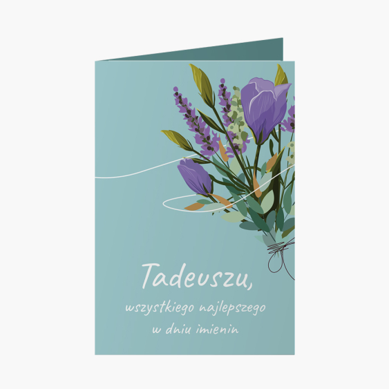 Felicitare personalizată Ziua Numelui Turcoaz, 20x30 cm