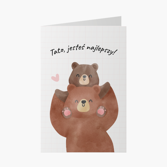 Felicitare personalizată Tată Urs, 20x30 cm