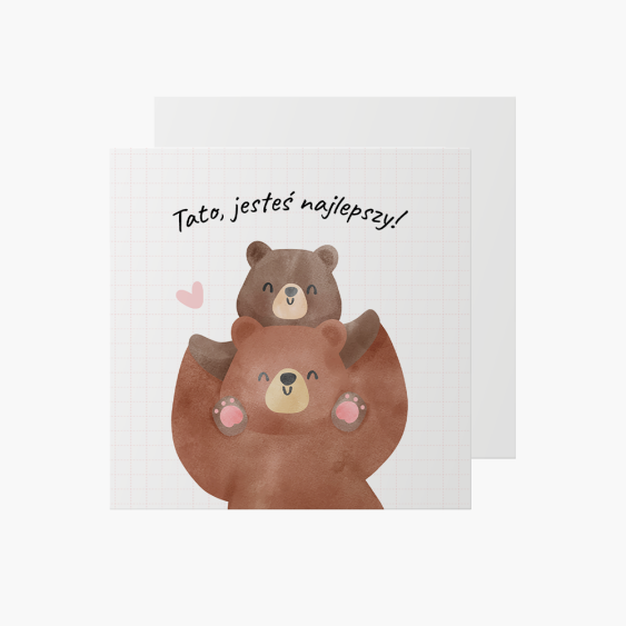Felicitare personalizată Tată Urs, 14x14 cm