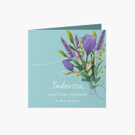 Felicitare personalizată Onomastice turcoaz, 14x14 cm