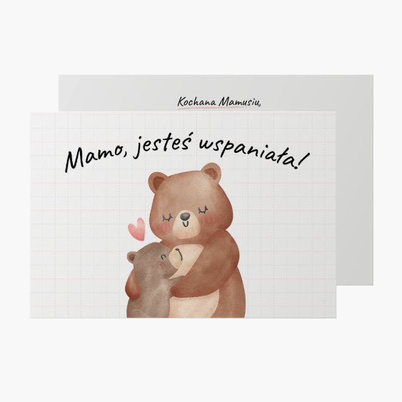 Felicitare personalizată Mama Urs, 15x10 cm