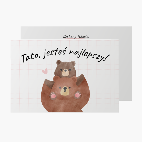 Felicitare personalizată Tată Urs, 15x10 cm