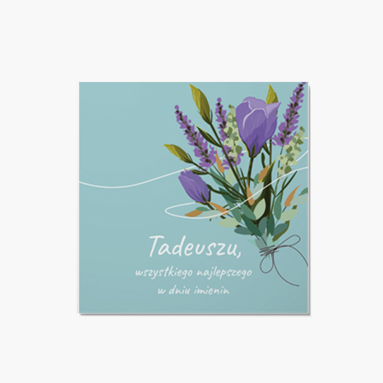 Felicitare personalizată Ziua Numelui Turcoaz, 14x14 cm