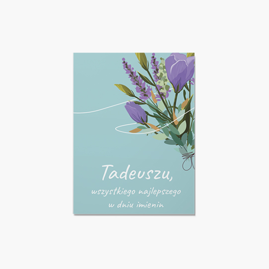 Felicitare personalizată Ziua Numelui Turcoaz, 10x15 cm