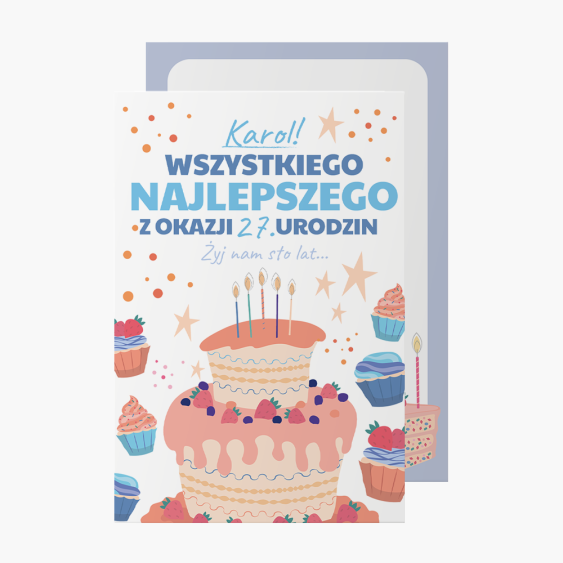 Felicitare personalizată Tort de ziua de naștere, 10x15 cm