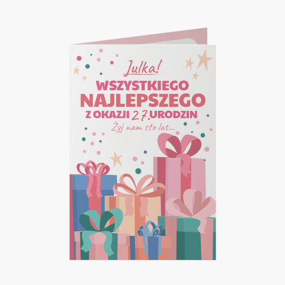 Felicitare personalizată La mulți ani, 20x30 cm