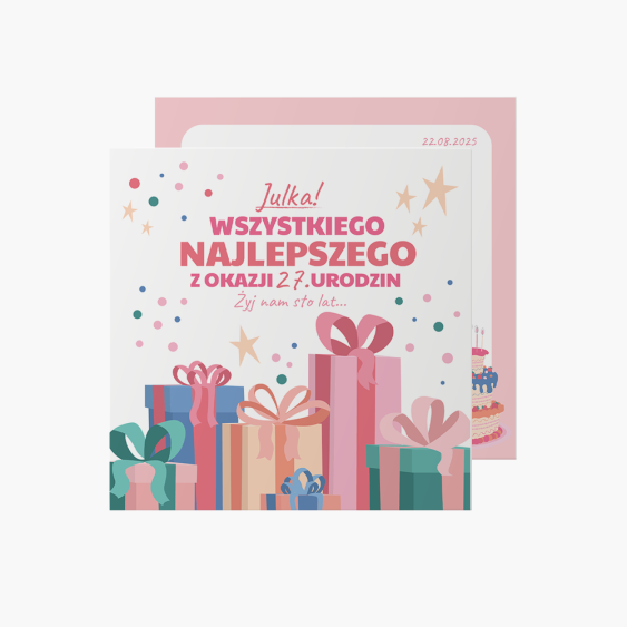 Felicitare personalizată La mulți ani, 14x14 cm
