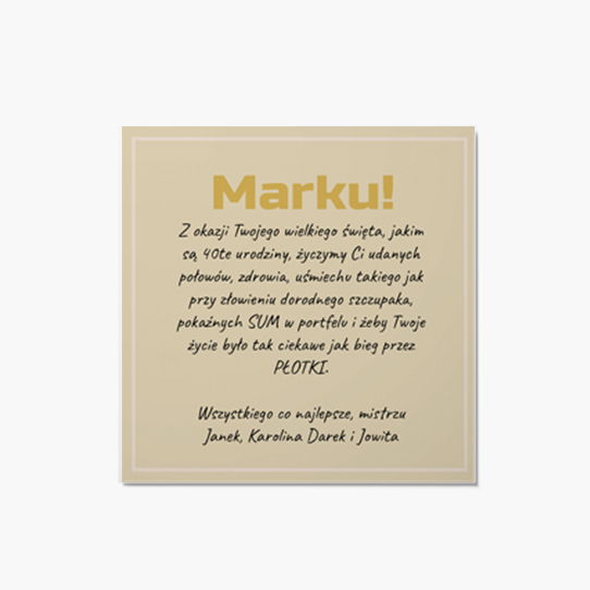 Felicitare personalizată Pentru El: Pescar, 14x14 cm