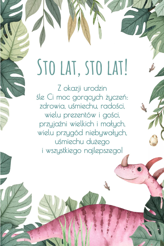 Felicitare personalizată Dinozauri 1, 10x15 cm