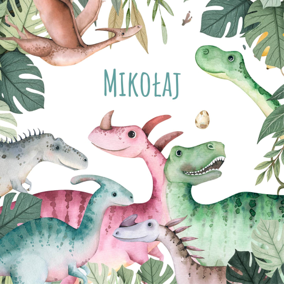 Felicitare personalizată Dinozauri 1, 14x14 cm