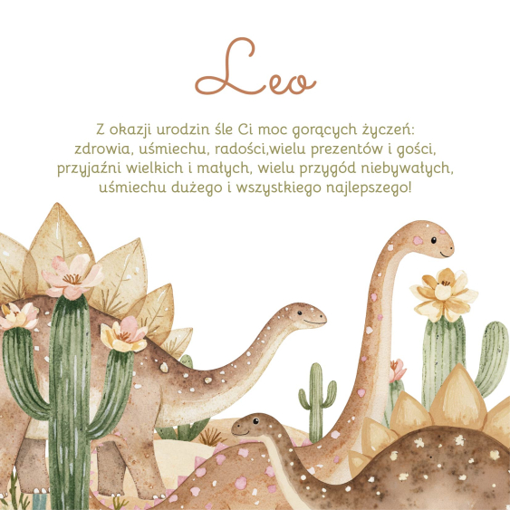 Felicitare personalizată Dinozaurii 2, 14x14 cm