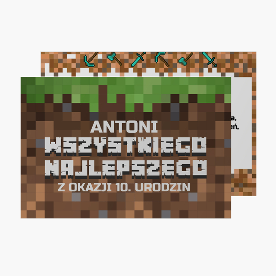 Felicitare personalizată Pentru El: Pixeli, 15x10 cm
