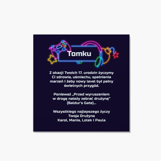 Felicitare personalizată Pentru El: Jocuri, 14x14 cm