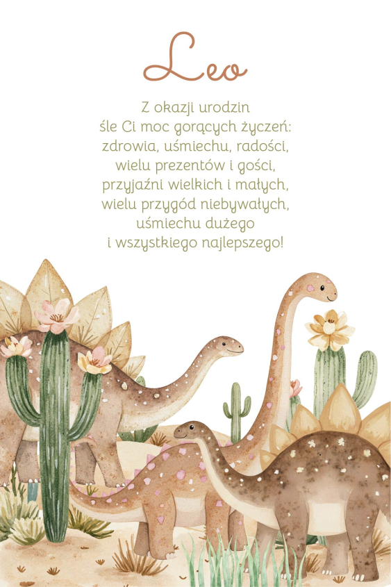 Felicitare personalizată Dinozaurii 2, 10x15 cm