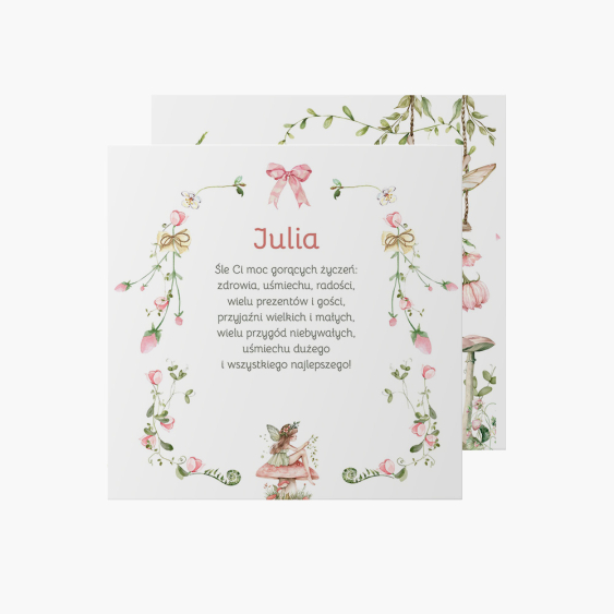 Felicitare personalizată Zâne, 14x14 cm