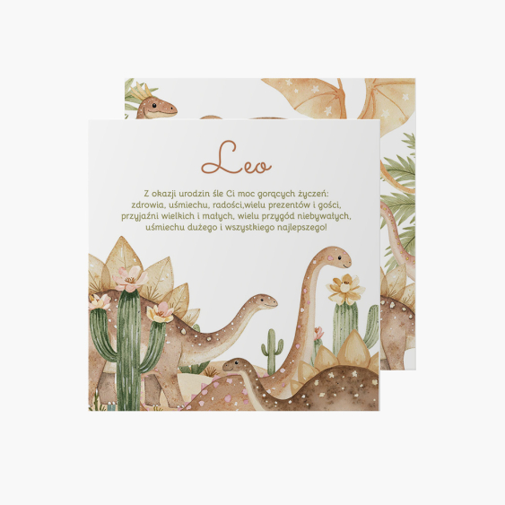 Felicitare personalizată Dinozaurii 2, 14x14 cm